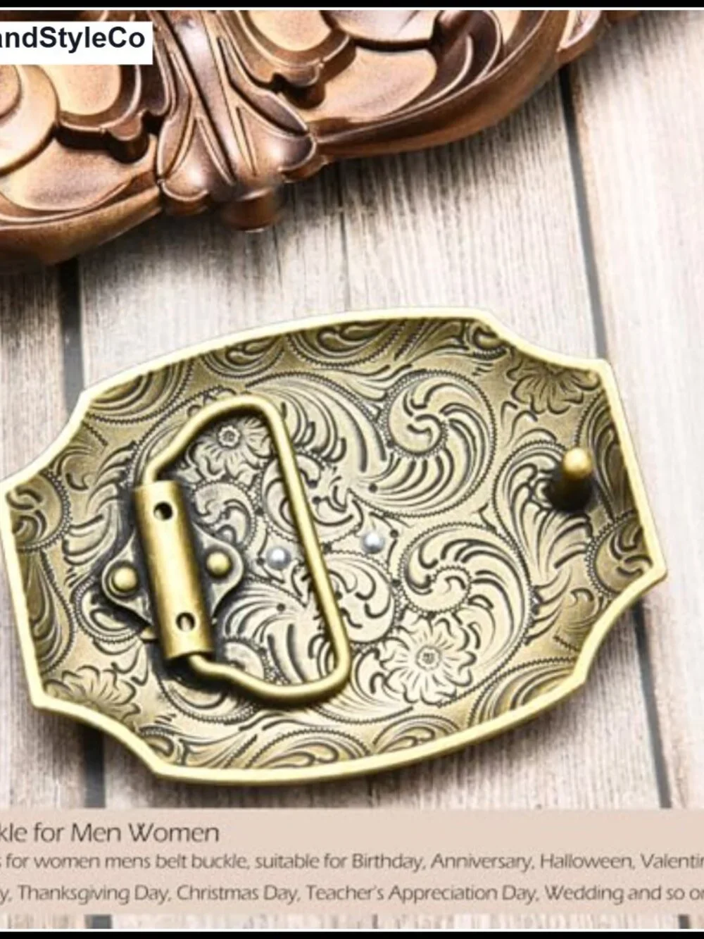 Western Initial Letter A-Z Belt Buckle Antique Golden Metal Belts Accessory Men